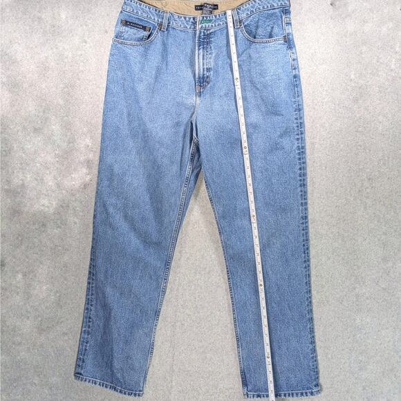 Vintage Tommy Hilfiger Jeans Men Size 40x32 Medium Wash /Denim Leather Patch Y2K - Picture 11 of 13